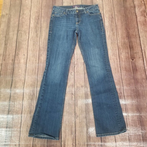 Tommy Hilfiger Womens Jeans Blue 4 Boot Low Rise Dark Wash Whiskered - Picture 1 of 12